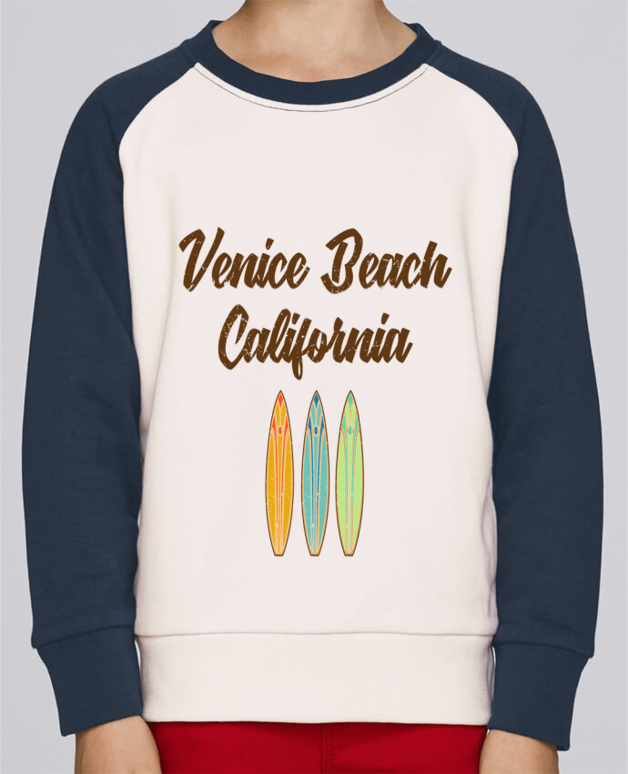 Sweatshirt Kids Round Neck Stanley Mini Contrast Venice Beach Surf by tunetoo