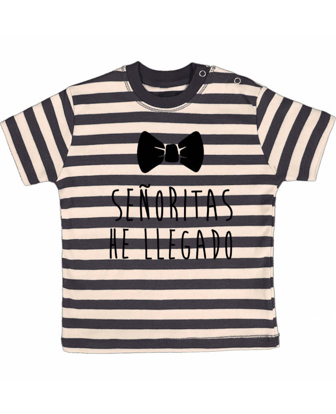 T-shirt baby with stripes Señoritas he llegado by tunetoo