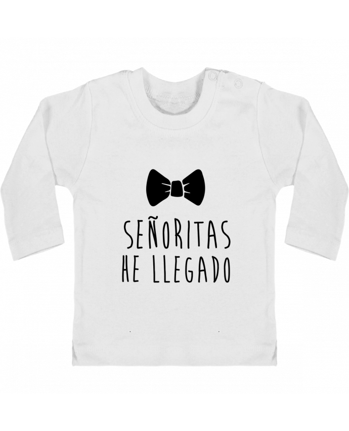 Baby T-shirt with press-studs long sleeve Señoritas he llegado manches longues du designer tunetoo