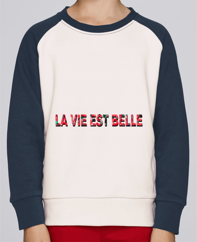 Sweatshirt Kids Round Neck Stanley Mini Contrast La vie est belle by tunetoo