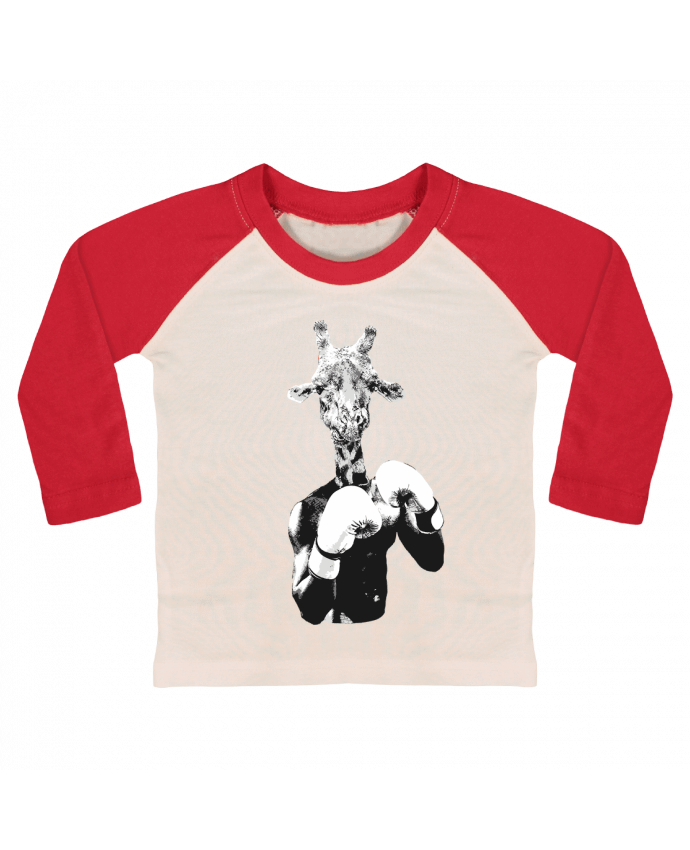 T-shirt baby Baseball long sleeve Girafe boxe by justsayin