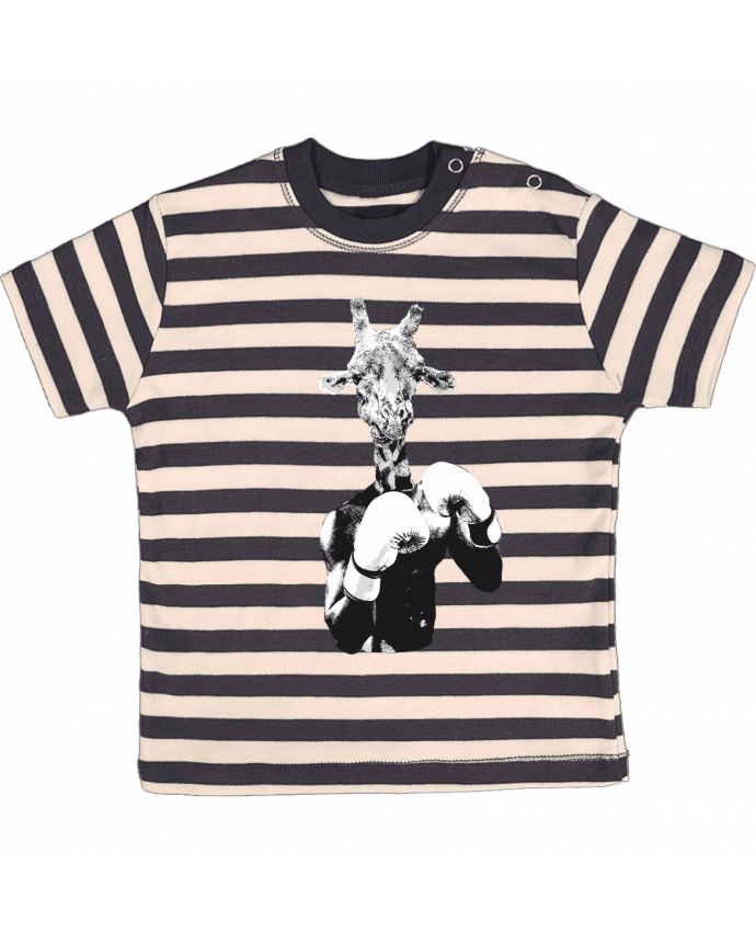 T-shirt baby with stripes Girafe boxe by justsayin