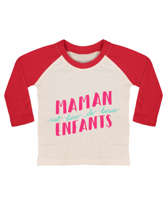 Camiseta Bebé Béisbol Manga Larga Maman sait faire de beaux enfants por tunetoo