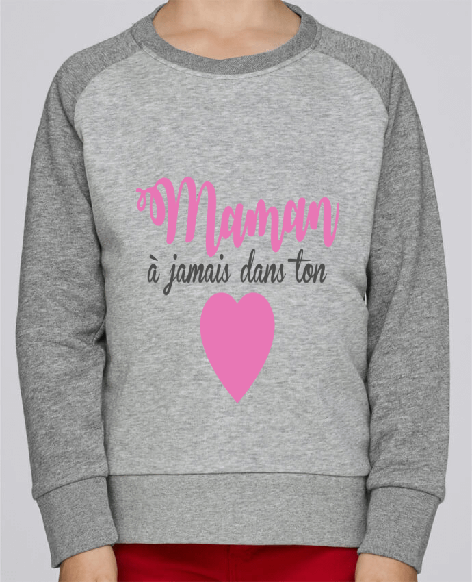 Sweatshirt Kids Round Neck Stanley Mini Contrast Maman à jamais dans ton coeur by tunetoo