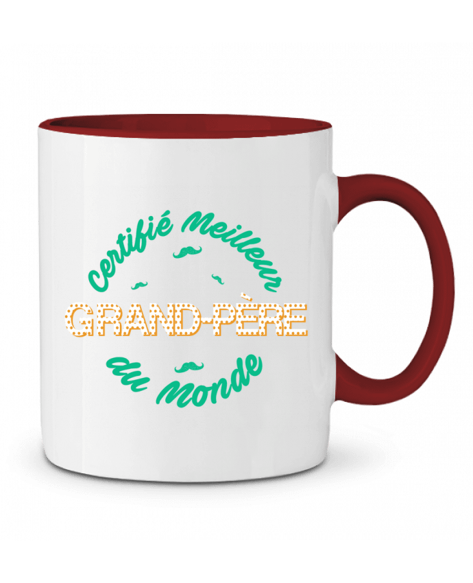 Mug bicolore Certifié meilleur grand-père du monde tunetoo