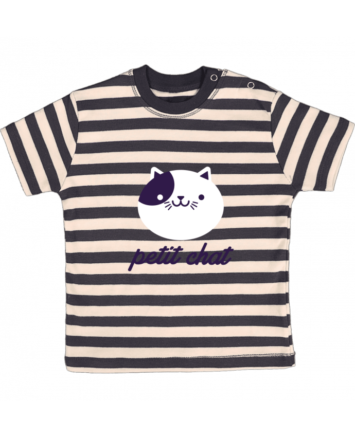 Tee-shirt bébé à rayures Petit chat par Nana