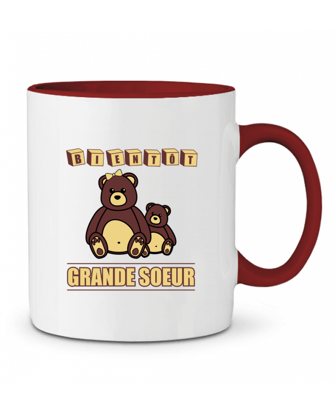 Mug bicolore Bientôt Grande Soeur Benichan