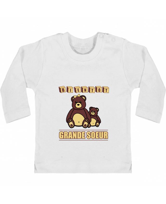 T-shirt bébé Bientôt Grande Soeur manches longues du designer Benichan