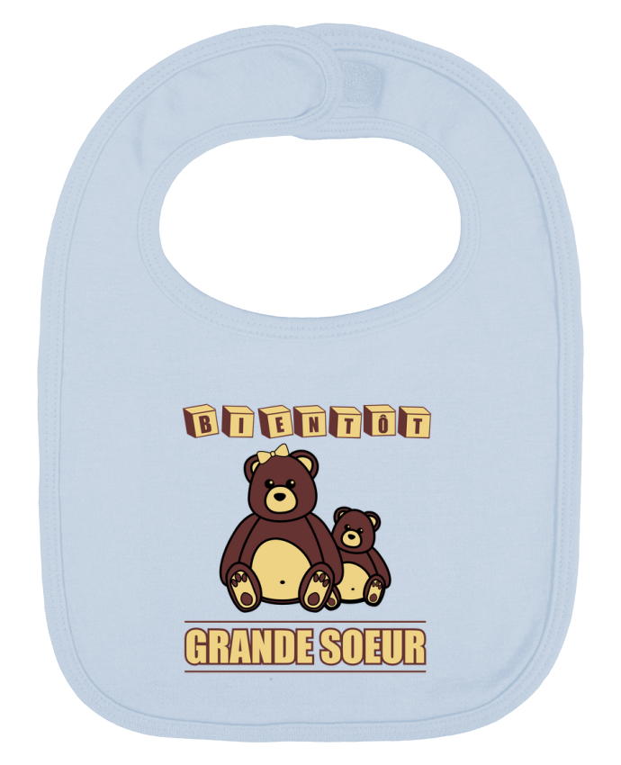 Bavoir bébé uni Bientôt Grande Soeur par Benichan