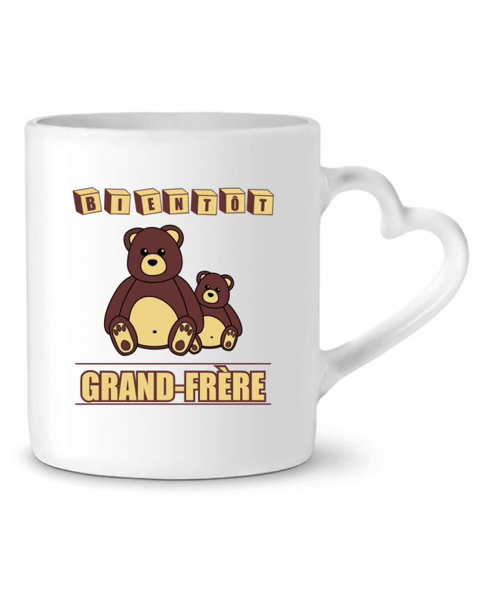 Mug Heart Bientôt Grand-Frère avec ours en peluche mignon by Benichan