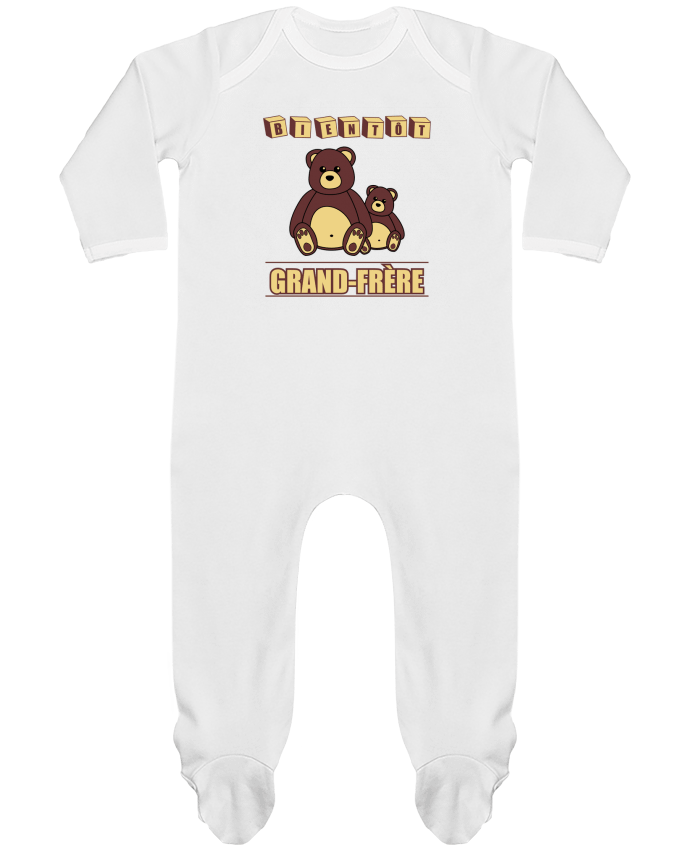 Baby Sleeper long sleeves Contrast Bientôt Grand-Frère avec ours en peluche mignon by Benichan