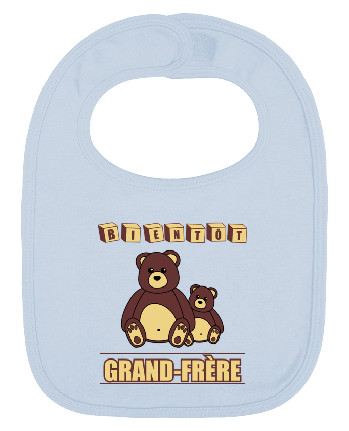 Bavoir bébé uni Bientôt Grand-Frère avec ours en peluche mignon par Benichan