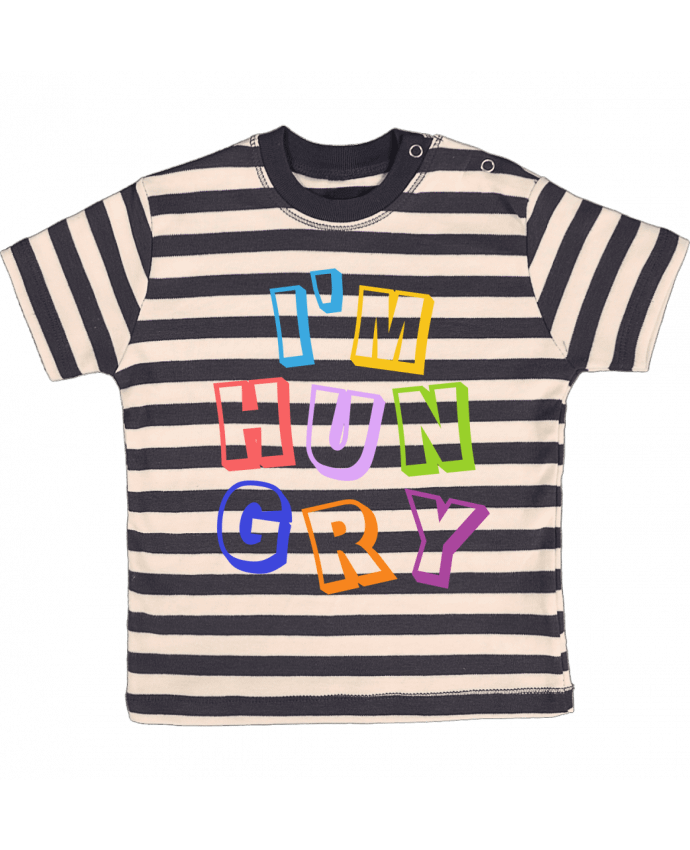 Camiseta Bebé a Rayas Hungry baby por tunetoo