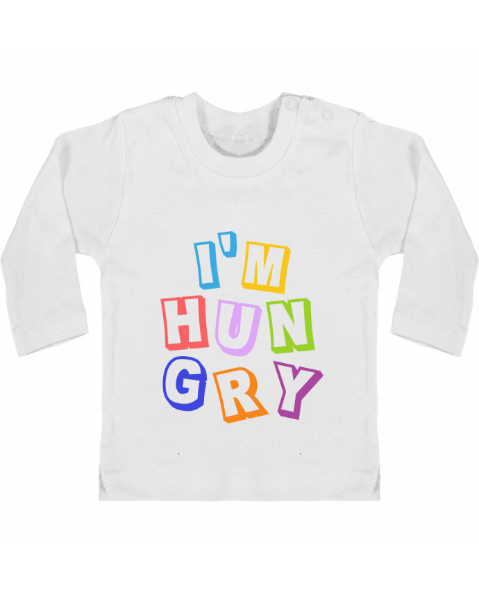Baby T-shirt with press-studs long sleeve Hungry baby manches longues du designer tunetoo