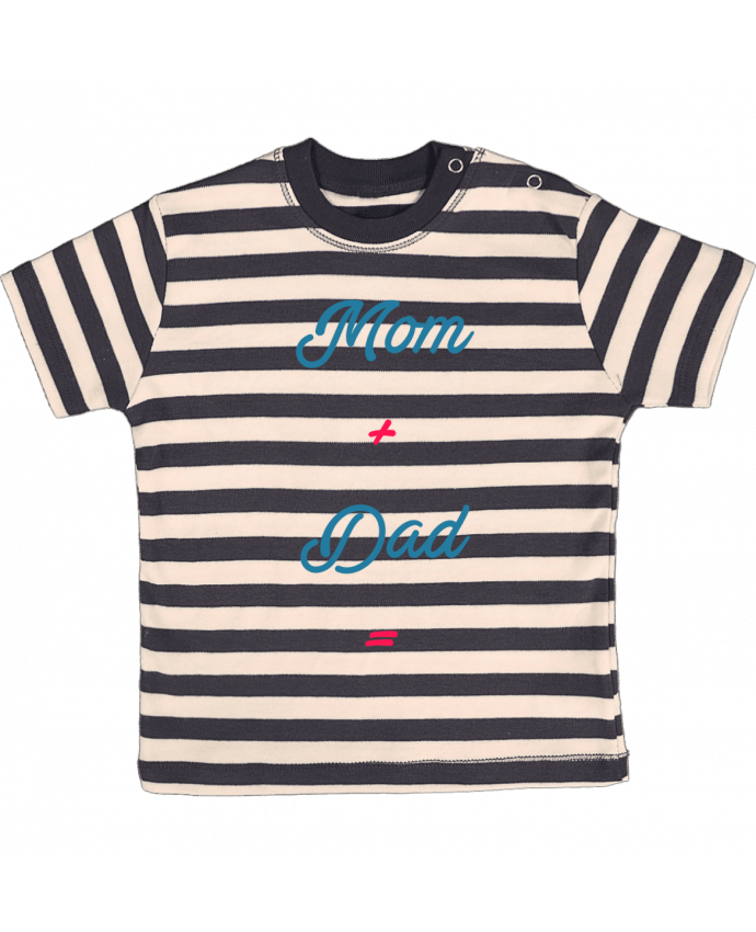 T-shirt baby with stripes Mom + dad = by tunetoo