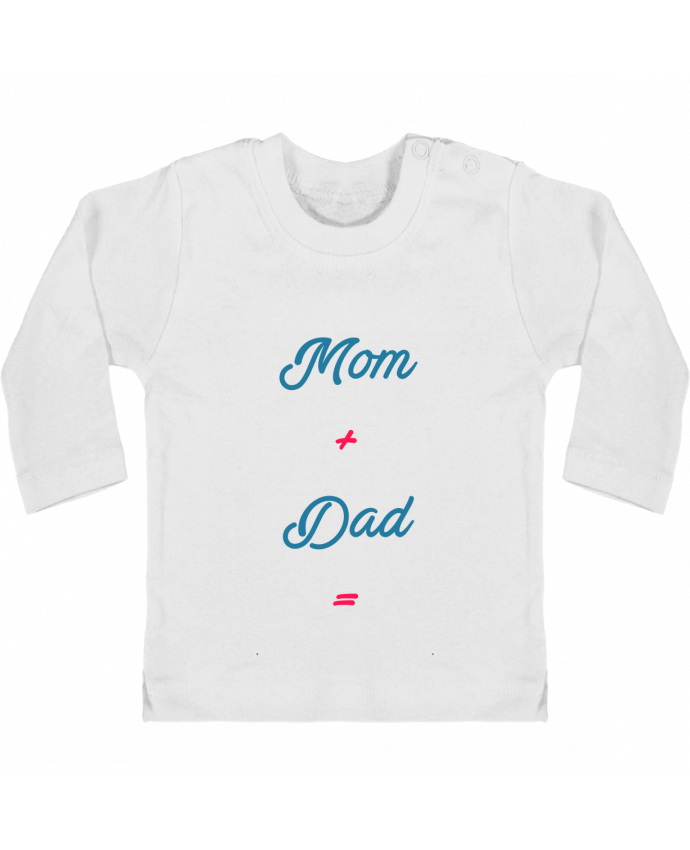 Baby T-shirt with press-studs long sleeve Mom + dad = manches longues du designer tunetoo