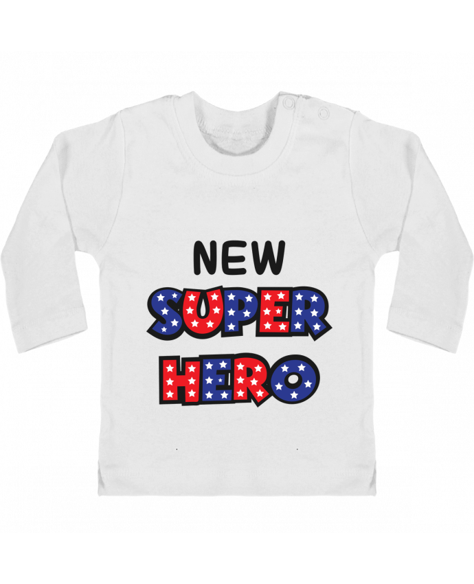 Camiseta Bebé Manga Larga con Botones  New super hero manches longues du designer tunetoo