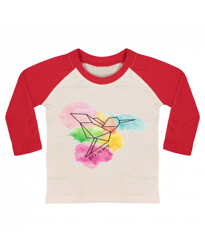 T-shirt baby Baseball long sleeve Let's fly away by Cassiopia