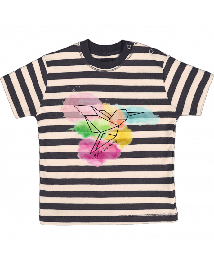 T-shirt baby with stripes Let's fly away by Cassiopia
