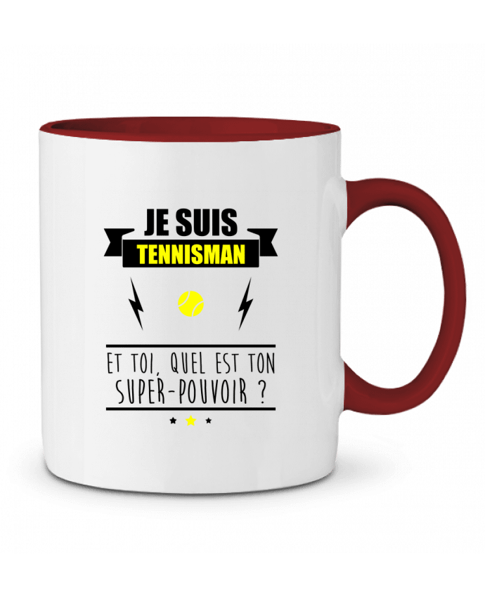 Mug bicolore Je suis tennisman et toi, quel est ton super-pouvoir ? Benichan