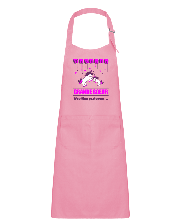 Kids chef pocket apron Bientôt Grande Soeur, licorne by Benichan