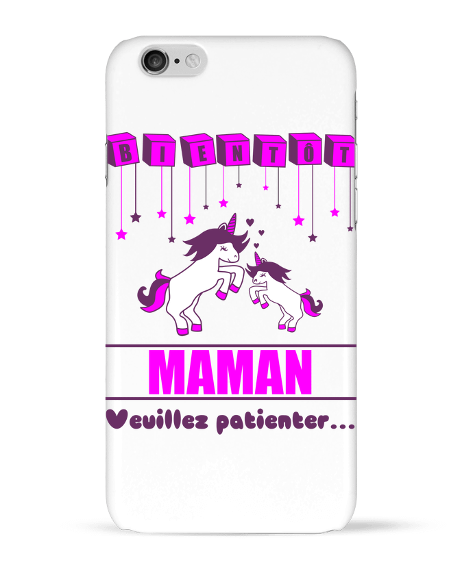 Coque iPhone 6 Bientôt Maman, licorne par Benichan