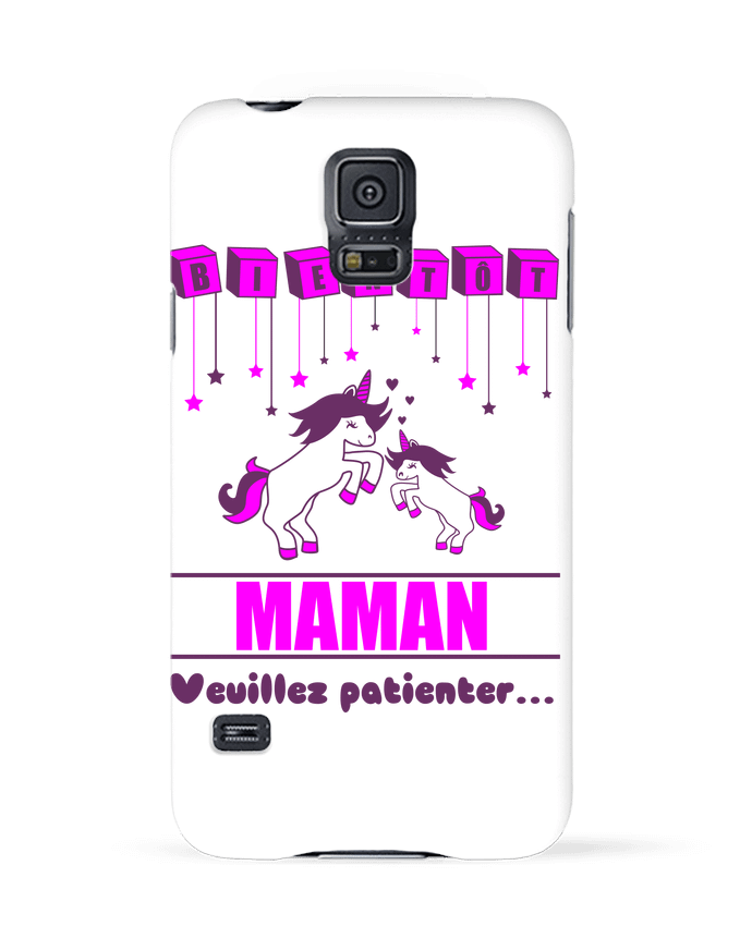 Case 3D Samsung Galaxy S5 Bientôt Maman, licorne by Benichan