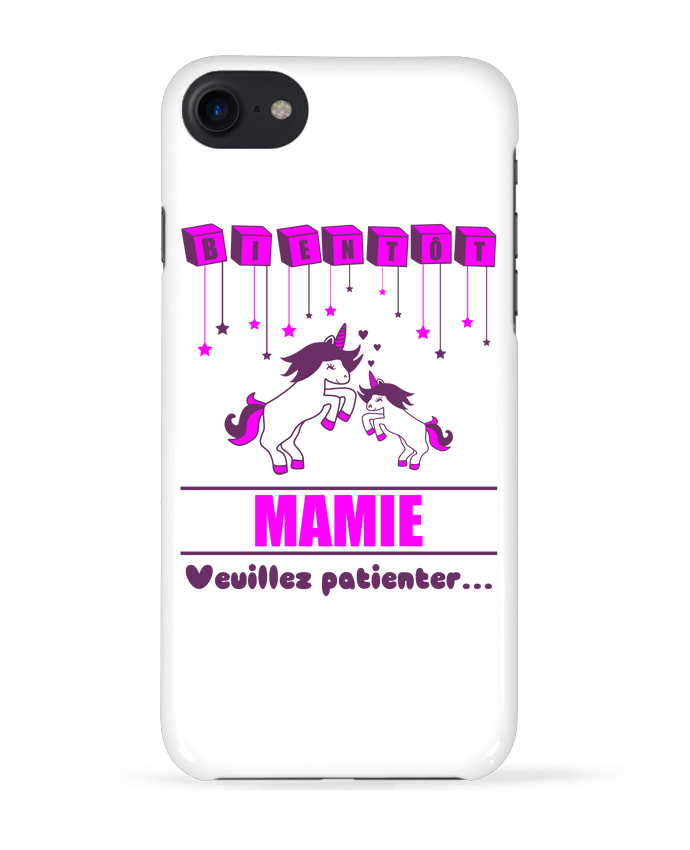 COQUE 3D Iphone 7 Bientôt Mamie, licorne de Benichan