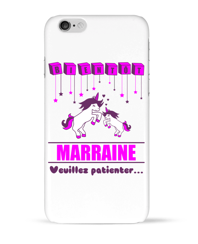 Coque iPhone 6 Bientôt Marraine, future marraine, licorne par Benichan