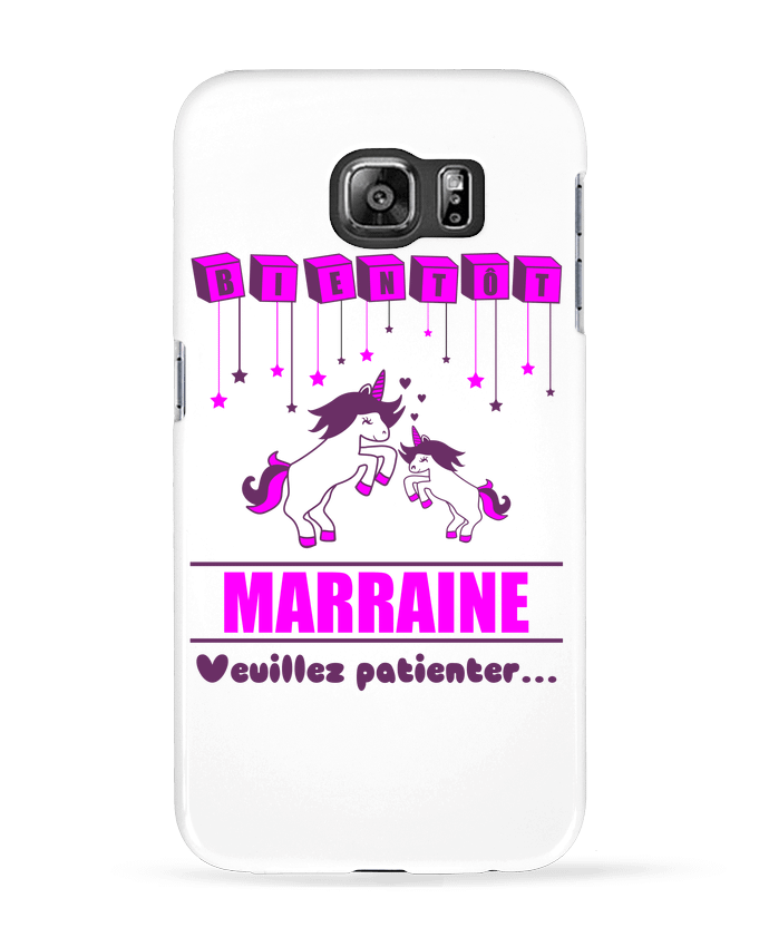 Coque Samsung Galaxy S6 Bientôt Marraine, future marraine, licorne - Benichan
