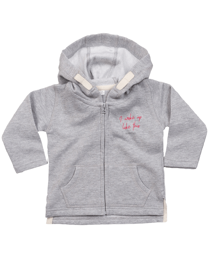 Hoddie with zip for baby I woke up like this - Amazing by Folie douce