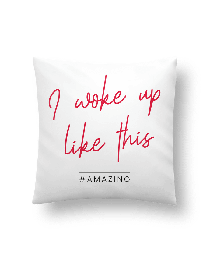 Cushion synthetic soft 45 x 45 cm I woke up like this - Amazing by Folie douce