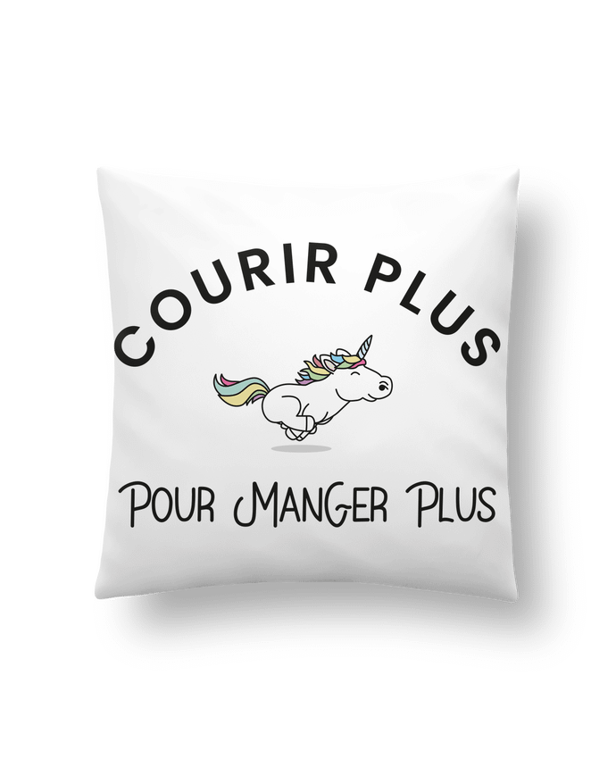 Coussin Courir plus pour manger plus - Licorne par Folie douce