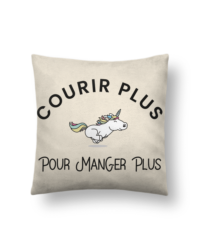 Cushion suede touch 45 x 45 cm Courir plus pour manger plus - Licorne by Folie douce