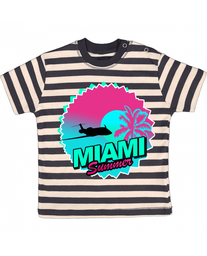 Camiseta Bebé a Rayas Miami summer por Revealyou