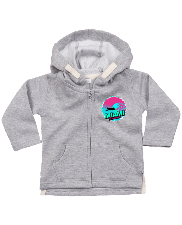 Hoddie with zip for baby Miami summer by Revealyou