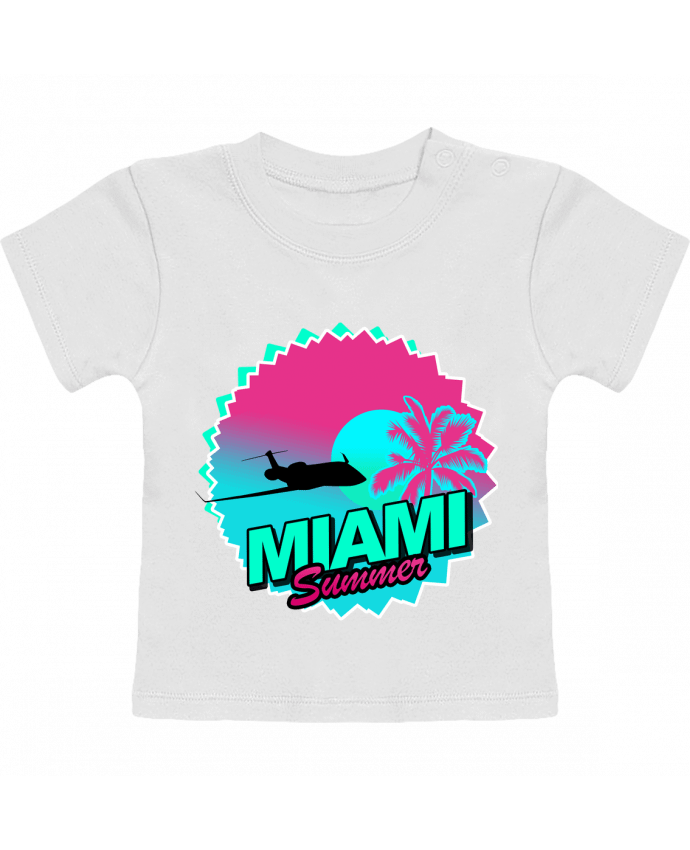 Camiseta Bebé Manga Corta Miami summer manches courtes du designer Revealyou