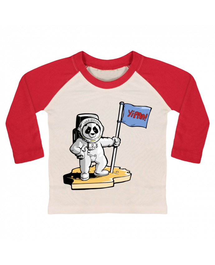 T-shirt baby Baseball long sleeve Panda-cosmonaute by Tomi Ax - tomiax.fr