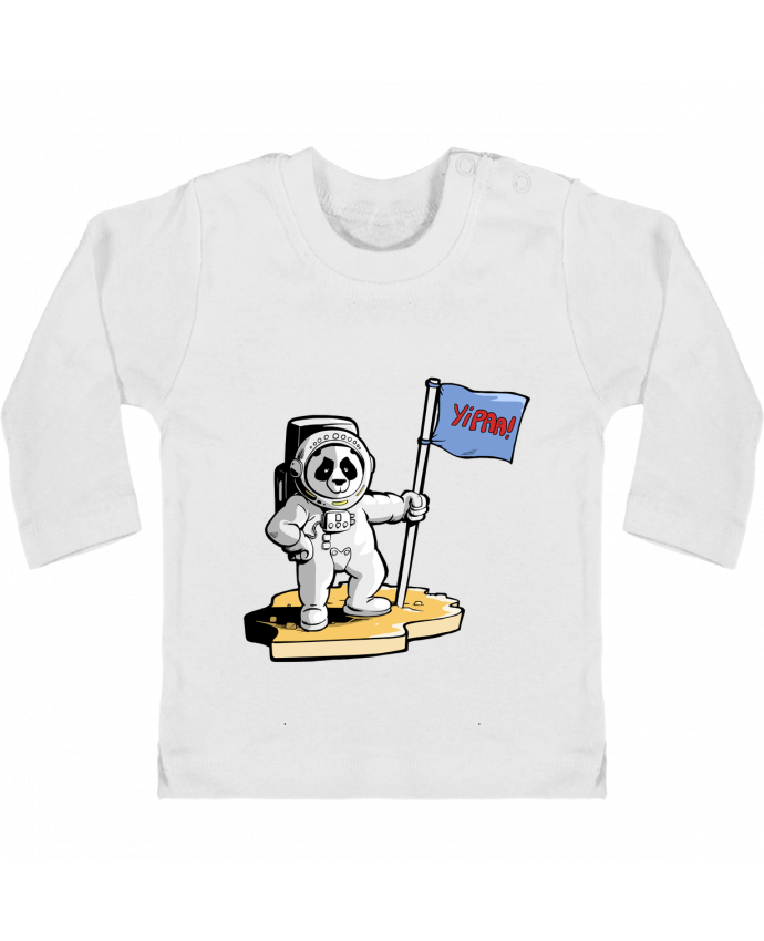 Camiseta Bebé Manga Larga con Botones  Panda-cosmonaute manches longues du designer Tomi Ax - tomiax.fr