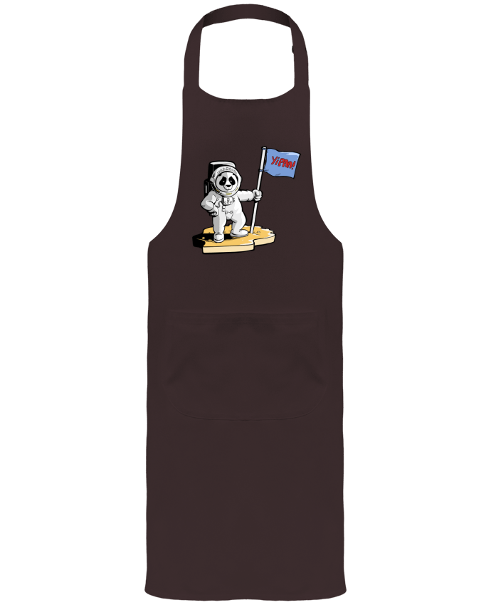 Garden or Sommelier Apron with Pocket Panda-cosmonaute by Tomi Ax - tomiax.fr