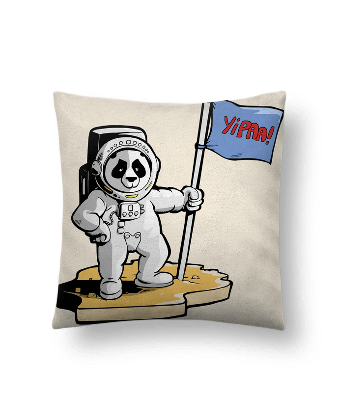 Coussin suédine Panda-cosmonaute par Tomi Ax - tomiax.fr