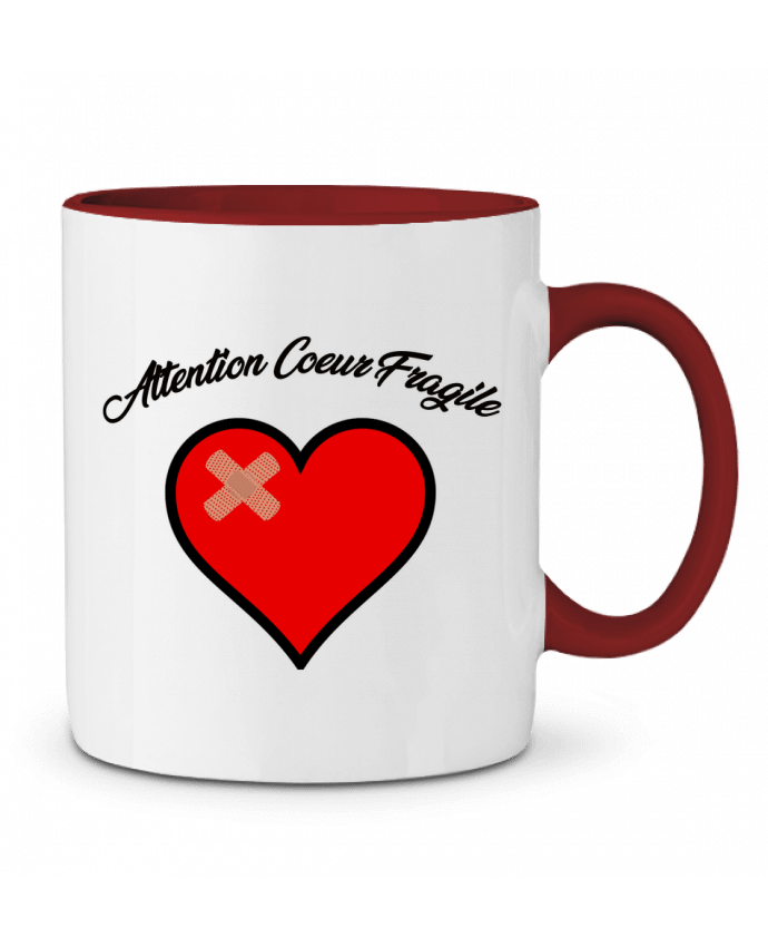 Mug bicolore Coeur Fragile funky-dude