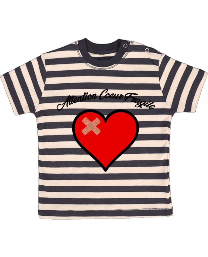 T-shirt baby with stripes Coeur Fragile by funky-dude