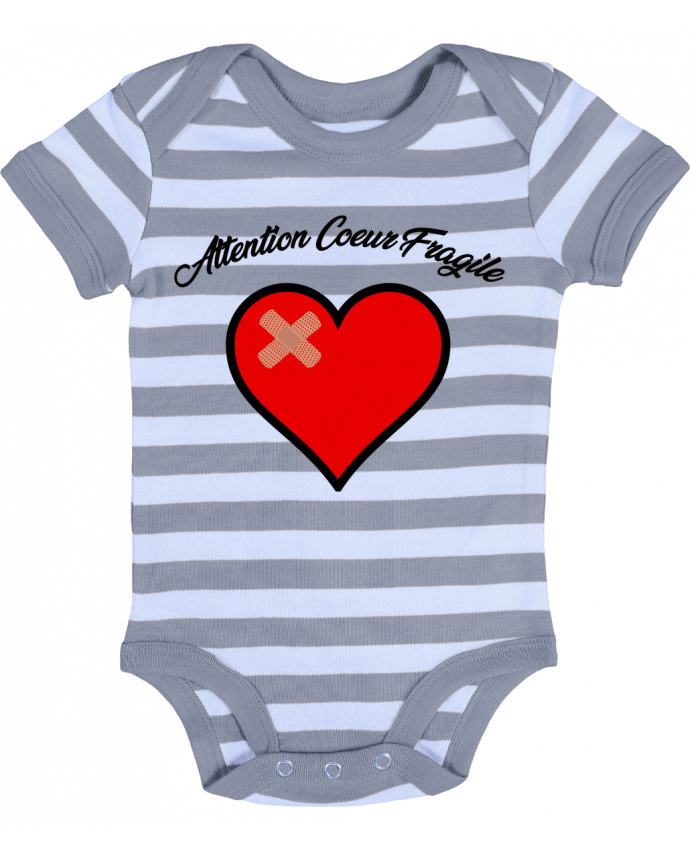 Baby Body striped Coeur Fragile - funky-dude