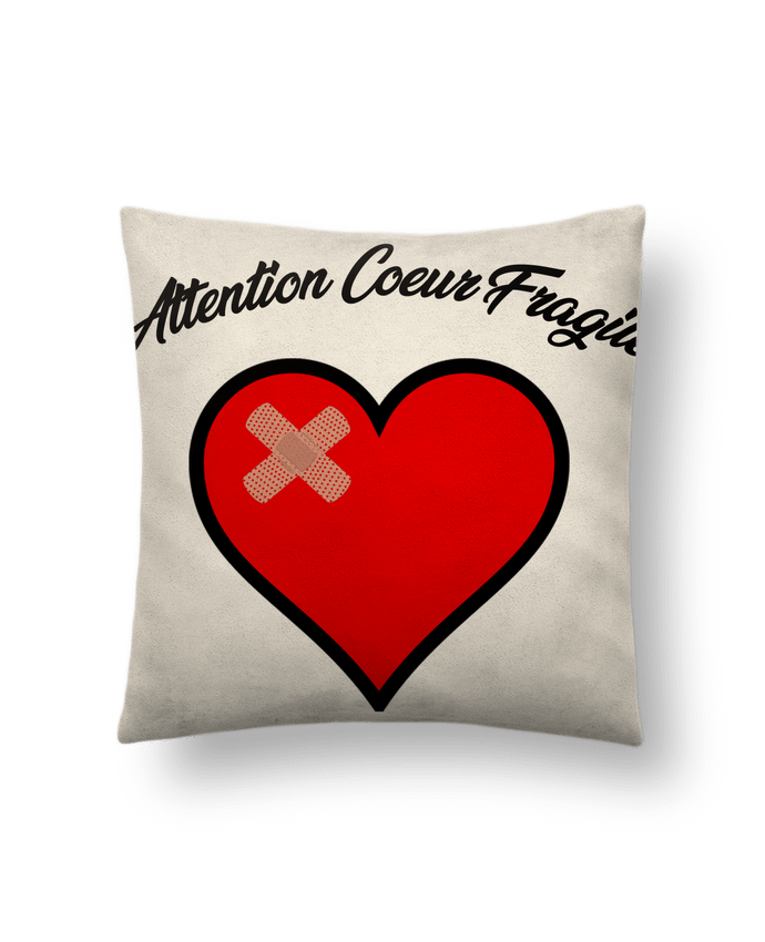 Cushion suede touch 45 x 45 cm Coeur Fragile by funky-dude