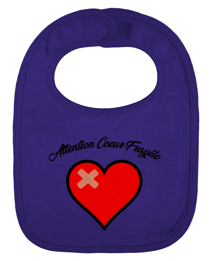 Baby Bib plain and contrast Coeur Fragile by funky-dude