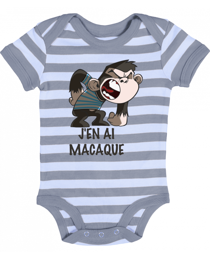 Baby Body striped J'en ai macaque ! - Le Cartooniste