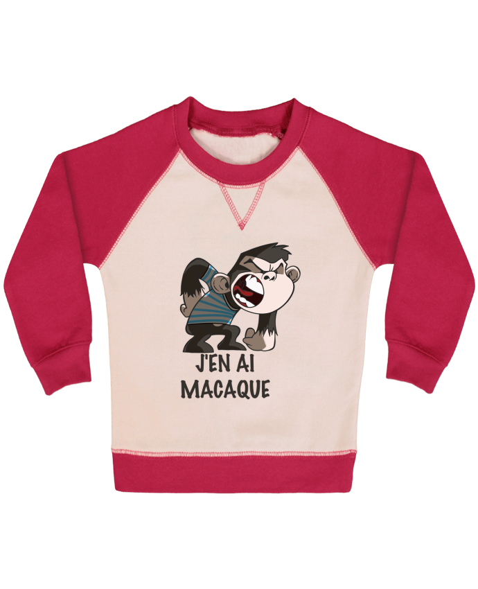 Sweatshirt Baby crew-neck sleeves contrast raglan J'en ai macaque ! by Le Cartooniste