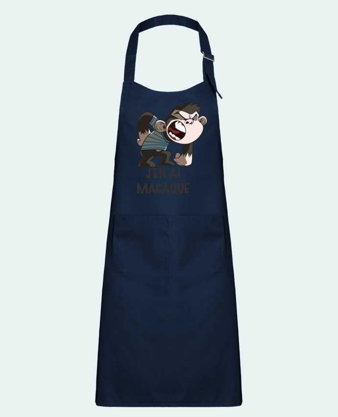 Kids chef pocket apron J'en ai macaque ! by Le Cartooniste