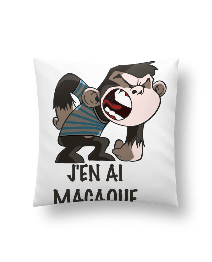 Cushion synthetic soft 45 x 45 cm J'en ai macaque ! by Le Cartooniste